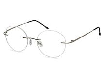 Eyekepper Frameless Eyeglasses Women - Round Rimless Eyewear Men Silver