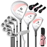 Tangkula 10 Pieces Women's Complete Golf Clubs Set Right Hand, Includes 460cc Alloy #1 Driver & #3 Fairway Wood & #4 Hybrid & #6/#7/#8/#9/#P Irons, Putter, Golf Club Set