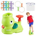 Kidology Flying Disc Launcher Elephant Saucer Toy Kit, Disc Catching Game for Children Outside Activities Consist 8 Discs, 2 Catch Net, Foot Step Flying Disc Outdoor Activities Toy