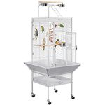 Yaheetech Parrot Cage156cm Large Bird Cage with Open Top/Stand/Rolling Wheels for Canary/Finch/Cockatiel/Parakeet/Conure Parrot, Budgie Cage, White