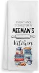 NOQL Meemaw's Kitchen Towels and Dishcloths, Meemaw Gifts, Grandma Gifts, for Grandma Meemaw, Meemaw's Drying Cloth Hand Towels Tea Towels for Bathroom Kitchen, 16×24 Inches