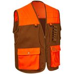 BASSDASH Upland Game Field Water-Resistant Bird Hunting Vest with Multi Pockets Brown/Orange Men Women FV11, Brown/Orange, Medium