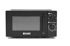 Haden 17L Microwave Oven - Black,700W, 5 Power Levels, Eco-Friendly, Easy-to-Use Manual Controls - Defrost Function - 24.5cm Glass Turntable - Compact Design