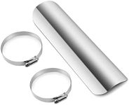 Motorcycle Heat Shield, Motorcycle Heat Guard Cover with 2 Stainless Steel Clamps, Universal Motorcycle Heat Shield for 50mm-70mm Pipe Diameter (Silver)