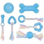 tao pipe 7PCS Puppy Teething Toys Dog Chew Toys Set with Ball and Cotton Ropes Interactive Pet Toys for Small Puppies and Medium Dogs