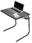 Table Mate II TV Table Tray - Portable Folding Tables for Eating, Laptop with Cup Holder - Black