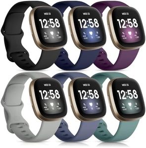 Getino Compatible with Fitbit Sense Bands/Sense 2/ Versa 4/ Versa 3 Bands Women Men, Waterproof Breathable Silicone Sport Strap, Soft Band for Fitbit Sense/Sense 2/Versa 4/Versa 3 Smartwatch, Small