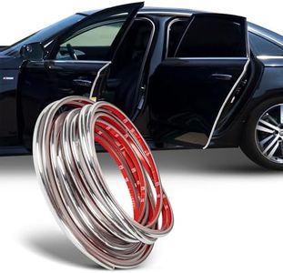 True Line Automotive Chrome Door Edge Guards - 12 FT Car Door Edge Protector - Ultra-Durable Door Edge Guard with 3M Adhesive, Universal Fitting, Scratch Protection for Car Doors, Lightweight