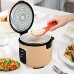 SOLARA One-Touch Pro Electric Rice Cooker 1.8 Ltr, Automatic Electric Cooker with Food Steamer and Grain Cooker, 400Watts, RiceCooker 1.8 Litre with Steam & Rinse Basket, Beige