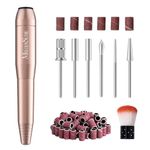 MELODYSUSIE Sheen Electric Nail Files 20000RPM for Beginners, Professional Compact Nail Drill Machine Set for Acrylics Nails, Efile with Nail Clippers Manicure and Pedicure Set, with UK Plug, Gold