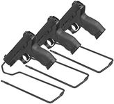 BOOMSTICK Gun Accessories Stand Style Vinyl Coated Metal Handgun Pistol Rack (Pack of 3), Black