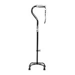 Hugo Quad Cane Adjustable for Right or Left Hand, Small, Black