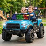 Baybee Bronco Baby Battery Operated Jeep for Kids | Ride on Toy Electric Car with LED Lights & Music | Rechargeable Battery Big Cars with Parental Control | Kids Car to Drive 3 to 8 Years (Ceyon Blue)