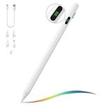 MoKo Stylus Pen for iPad, USB-C Apple Pencil with LED Power Display, Fast Charging Apple iPad 10th Gen Pencil Compatible with iPad Pro 12.9/11'', iPad Air 5/4/3, iPad Mini 6/5, iPad 10/9/8/7/6, White