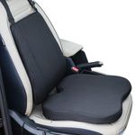 FOVERA Memory Foam Car Back & Seat Cushion Combo Pack for Comfortable Driving & Daily Commute - Useful for Back Pain, Tailbone & Sciatica Pain Relief, Suitable for All Cars (Black)