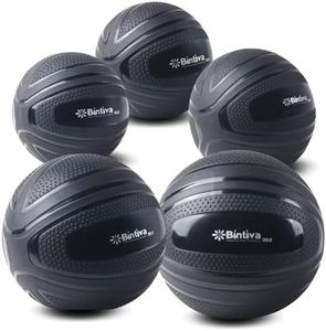 bintiva Non Bounce Slam Ball - Exercise Weighted Deadball for Workout and Fitness Routines - Medicine Dead Weight Ball