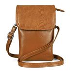 befen Genuine Leather Phone Bag, Real Leather Phone Purse Wallet, Small Cell Phone Cross Body Bag for Women with Long Strap and Key Ring - Fit 8 Plus or Phone Less 6.5 Inch