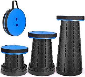 Sgabello Pieghevole Portatile, Seconda Generazione, Mini Sgabello Telescopico, Leggero, Regolabile in Altezza, Carico 397 LB, per Attività All'aperto, Pesca, Barbecue, Interni, Viaggi, Feste (Blu)