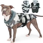 Winter Dog Coat Jacket, Waterproof Warm Dog Coat Indoor Dog Coat Dog Snowsuit Dog Padded Coat Comfortable Dog Snow Jacket for Large Dogs(White Camouflage, 2XL)