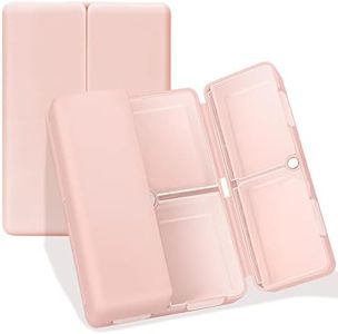 FYY Daily Pill Organiser, 7 Compartments Portable Pill Case Travel Pill Organizer,[Folding Design]Pill Box for Purse Pocket to Hold Vitamins,Cod Liver Oil,Supplements and Medication-Pink