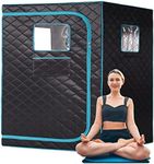 Smartmak Full Size Steam Sauna Tent, Portable Whole Body Home Spa Room, One or Two Person Large Space, Steamer NOT Included (47.28" x 35.46" x 63" Blackgreen)