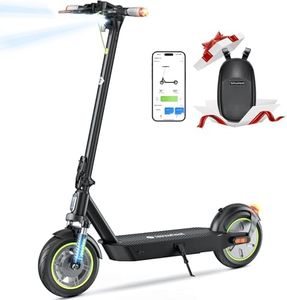 isinwheel S10Plus Electric Scooter, 38 Miles Range & 21 MPH Top Speed, 750W Motor, 10" Pneumatic Tires, Folding E Scooter for Adults with Turn Signal and App Control