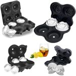 Ice Cube Tray,4 Large Ice Cube Molds,Ice Ball Maker Mold for Whiskey Ice Cubes,Reusable Silicone Ice Cube Tray for Whiskey, Cocktails,Coffee and Fruit