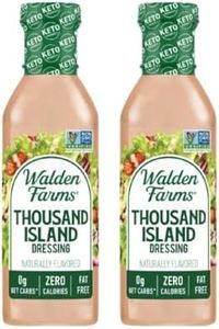 Walden Farms Thousand Island Dressing 12 oz. Bottle (2 Pack) - Creamy & Tangy Flavor, 0g Net Carbs Condiment, Kosher Certified - Natural Topping for Salads, Burger, Marinade for Chicken and More