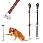 Mighty Paw Tinkle Bells - Soft Leather Dog Doorbells - Durable Leather Jingle Bells - Housetraining Doggy Door Bells - Potty Training Aid for Pets - Includes Wall Hook - Jingle Bells Dog - (Brown)