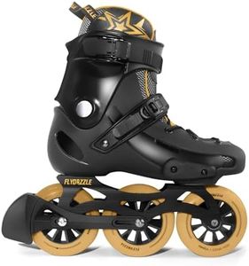 FLYDAZZLE Men's Inline Skates 3WD 110MM - Urban Fitness Speed Skating with ABEC-9 Bearings, Hard Boot Ankle Support, Optional Brake