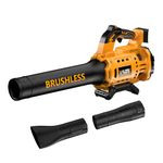 Cordless Leaf Blower for De-Walt 20V Battery, 480 CFM Electric Blower with Brushless Motor, Lockable to Maintain Speeds up to 130MPH, Handheld Blower for Snow Blowing, Lawn Care, Yard(No Battery)