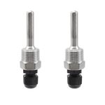 Meprotal 2pcs 1/2 Inch NPT Thermowell Weldless Stainless Steel Temperature Sensor Thermowell with Plastic Cap for Homebrew Brewing Beer Fermenter 50mm/2'' Length