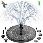 AISITIN Solar Fountain 3.5W Circle Solar Water Pump Floating Fountain Built-in Battery, with 10 forms of water spray,Solar Water Feature for Bird Bath,Fish Tank,Pond or Garden Decoration