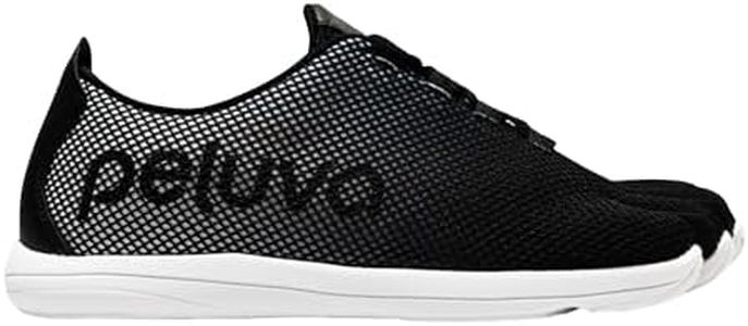 Peluva Strand Sport Mesh Trainer | Men's 5-Toe, Zero-Drop, Barefoot Shoes Black/White