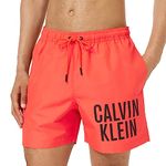 Calvin Klein Men Swimming Trunks Long, Orange (Bright Vermillion), S