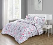 SeventhStitch Floral Print Duvet Cover Set 200 Thread Count 100% Egyptian Cotton Silver Bedding Sets Quilt Covers Double King Super King Size With Pillow Cases (Butterfly Flowers, Double), BF-11