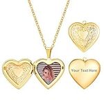PROSTEEL Heart Engraved Necklaces for Women Gold Photo Custom Lockets for Women Mum Necklace