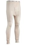 Indera Expedition Weight Cotton Raschel Knit Long Johns Thermal Underwear for Men, Natural, Small