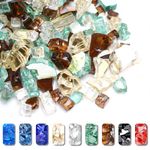 Grisun Fire Glass for Fire Pit, 1/2 Inch 9.5 Pounds High Luster Reflective Tempered Glass Rocks for Natural or Propane Fireplace, Safe for Outdoors and Indoors Firepit Glass