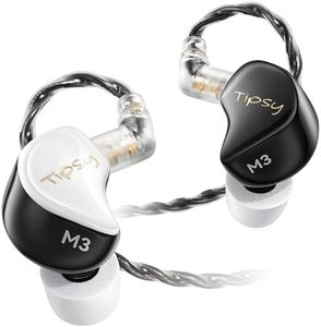 Tipsy M3 Professional IEM for Musicians, 2BA + 1DD Drivers, 36dB PNC, IPX5, Acoustic-Runway™ Technology, Skin-Friendly Resin, Detachable 0.78mm 2-pin Cable (No Mic, Black&White)