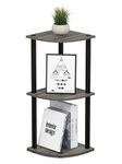 Furinno 12077GYW/BK Turn-N-Tube 3-Tier Corner Multipurpose Shelf, Round, French Oak Grey/Black