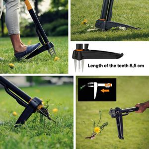 Fiskars Xact Weed Cutter – 1m Stainless Steel, Black/Orange Handle