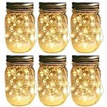 Solar Mason Jar Lights, 6 Pack 30 L
