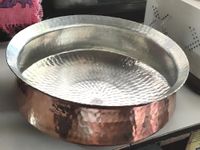 Manish Metals Pure Copper Hammered Lagan Handi Chaffing Dish Pan with Tin Lining (Kalai) userd for Cooking & Serving (3 Liter)