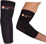 Copper Joe 2 Pack Recovery Elbow Compression Sleeve - Ultimate Copper Relief Elbow Brace for Arthritis, Golfers or Tennis Elbow and Tendonitis. Elbow Support Arm Sleeves For Men and Women (Medium)