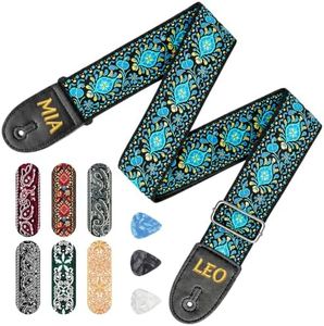 HICUSX Custom Guitar Strap, Personalized Guitar Strap with Initials