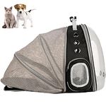 Cat Backpack Carrier Pet Dog Expandable Carriers Bag with Space Capsule Clear Bubble Window for Kitten Small Puppy and Bunny Cats Travel Hiking Walking Outdoor Use