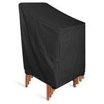 KHOMO GEAR - Panther Series - Stackable Chair Cover - Heavy Duty Premium Outdoor Furniture Protector - Black