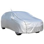 Allextreme BZ7007 100% Tested Waterproof Car Body Cover Compatible with Maruti Suzuki Brezza Custom Fit Dustproof UV Heat Resistant Indoor Outdoor Body Protection (Reflective Silver with Mirror)