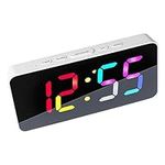 HZDHCLH Bedside Digital Alarm Clock Electronic Clock With Adjustable Brightness, Snooze Function, Date and Temperature Display (Gradient Color)